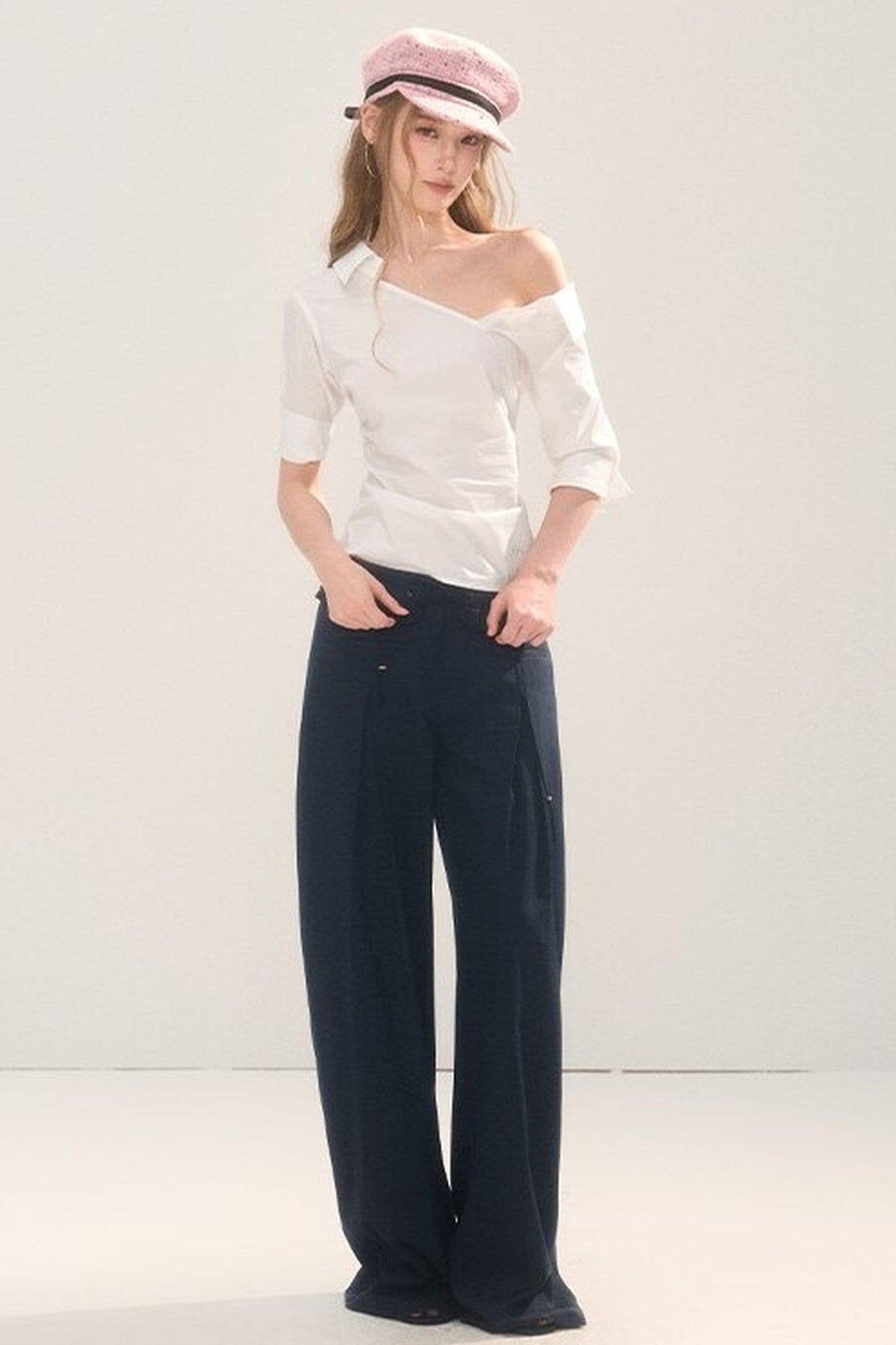 Asymmetrical Off-Shoulder Blouse