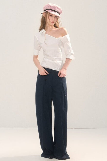 Asymmetrical Off-Shoulder Blouse