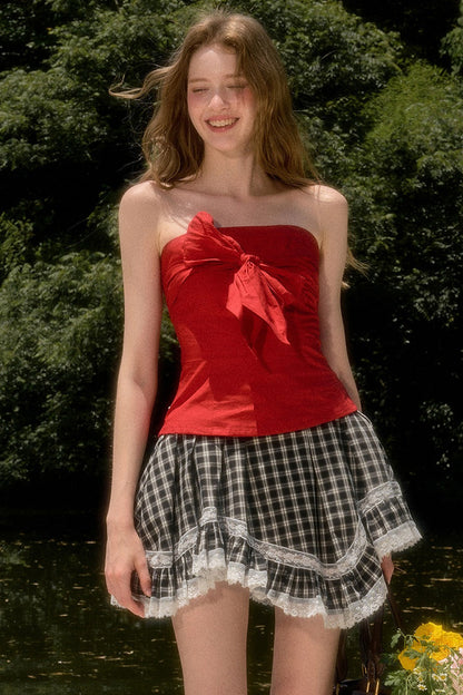 Bowknot Cotton Tube Top