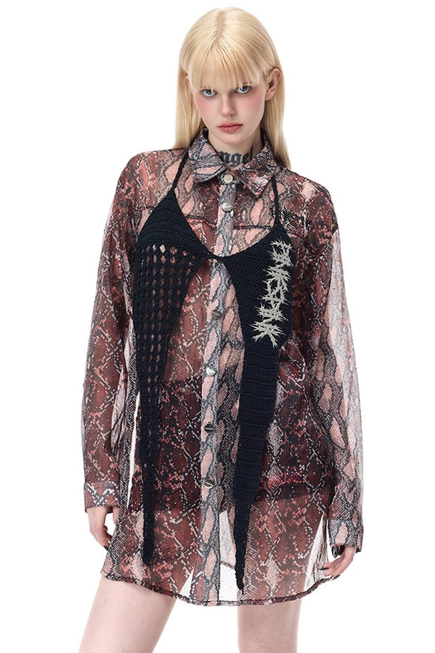 Four-Pointed Star Embroidered Top