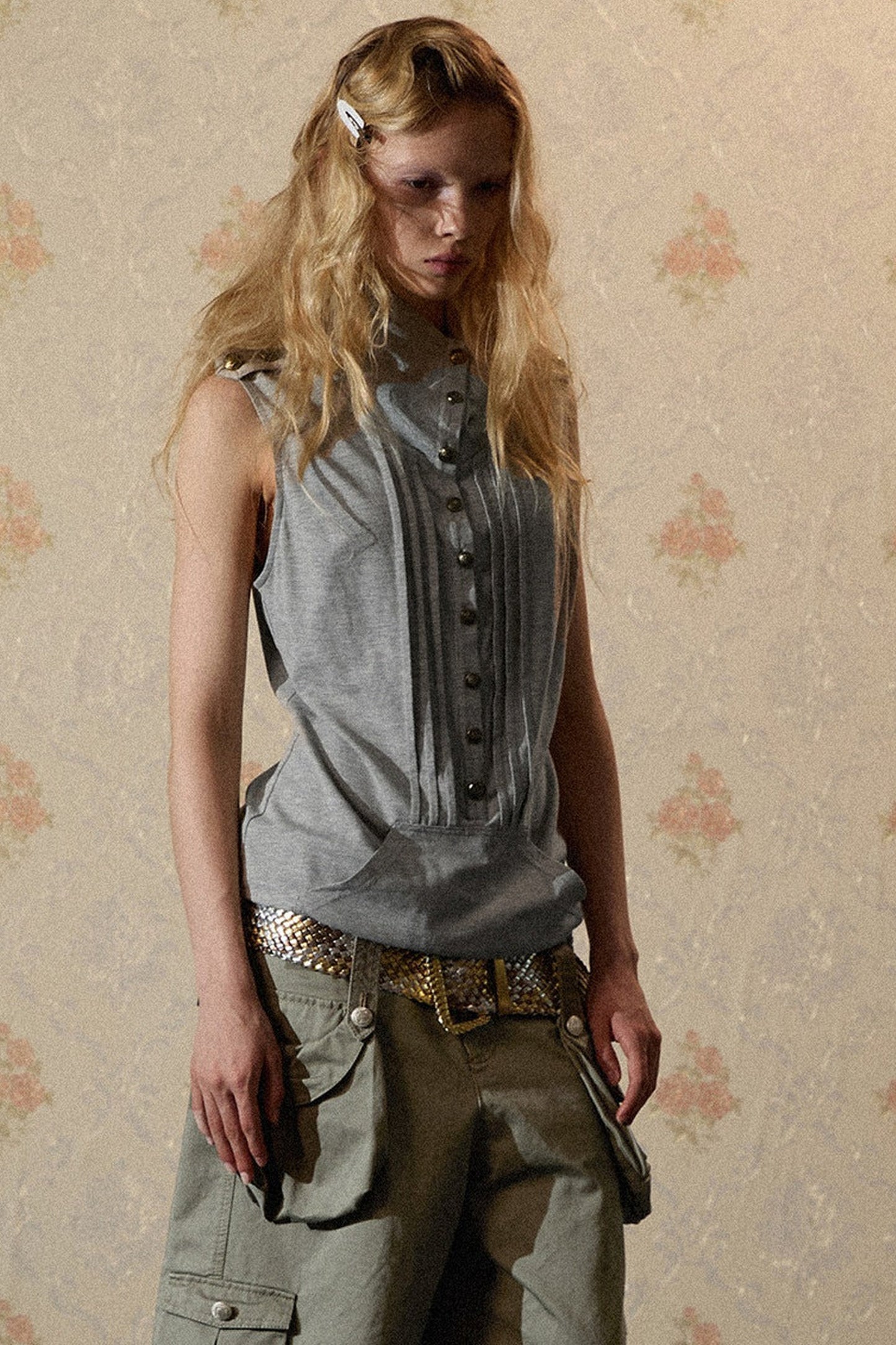 Retro-gewaschene Shorts mit weitem Bein