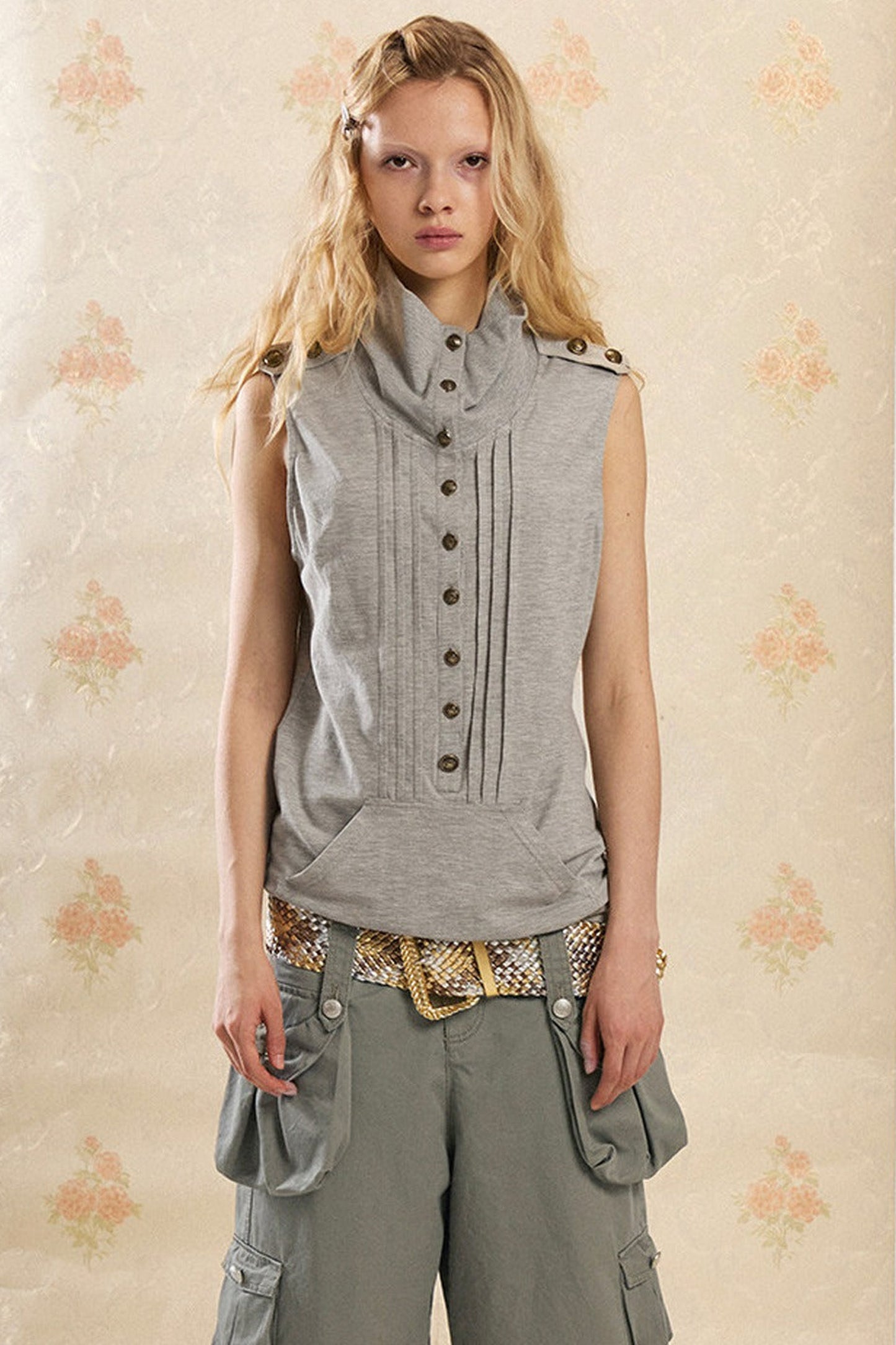 Retro-gewaschene Shorts mit weitem Bein