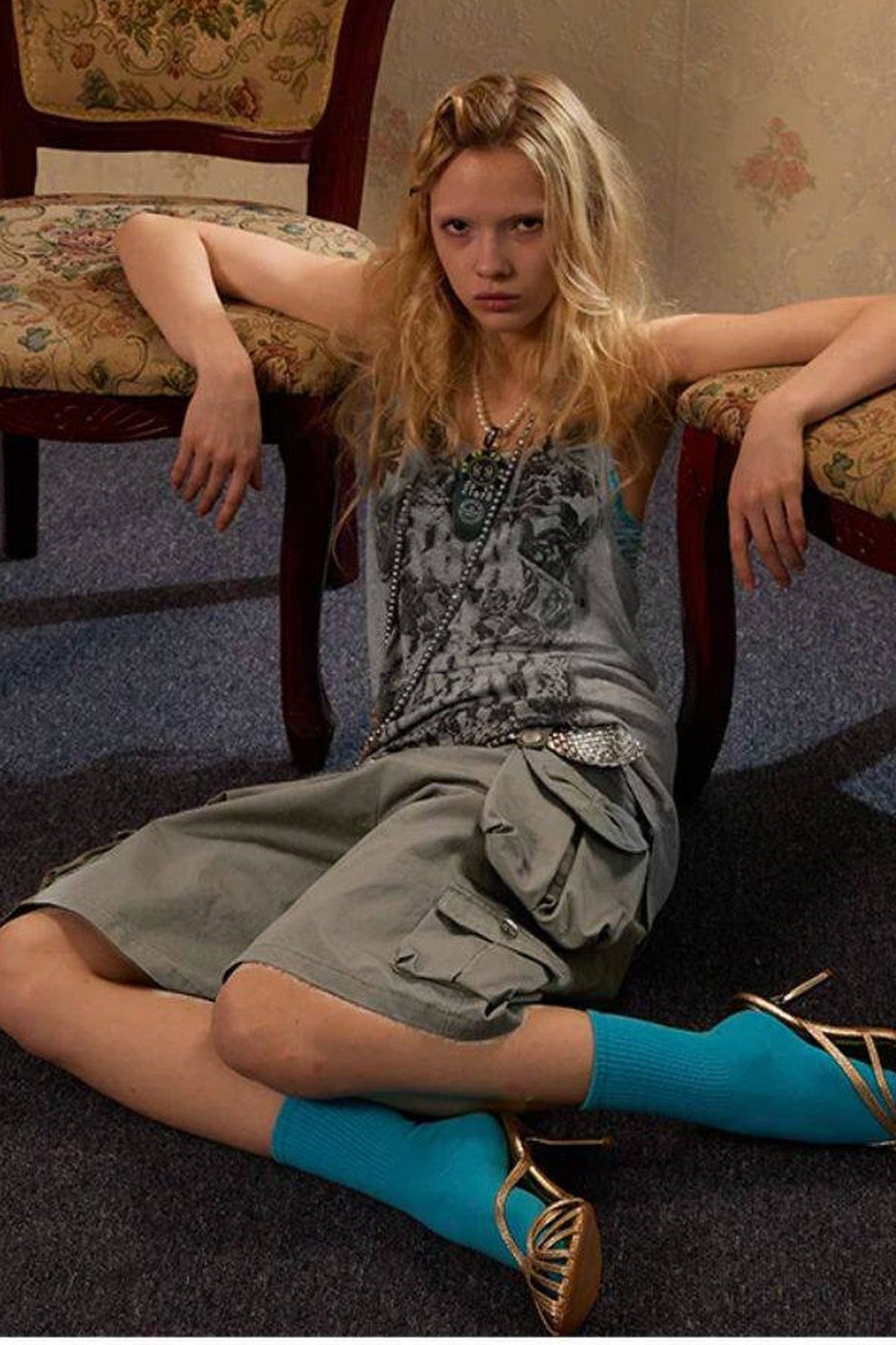 Retro-gewaschene Shorts mit weitem Bein