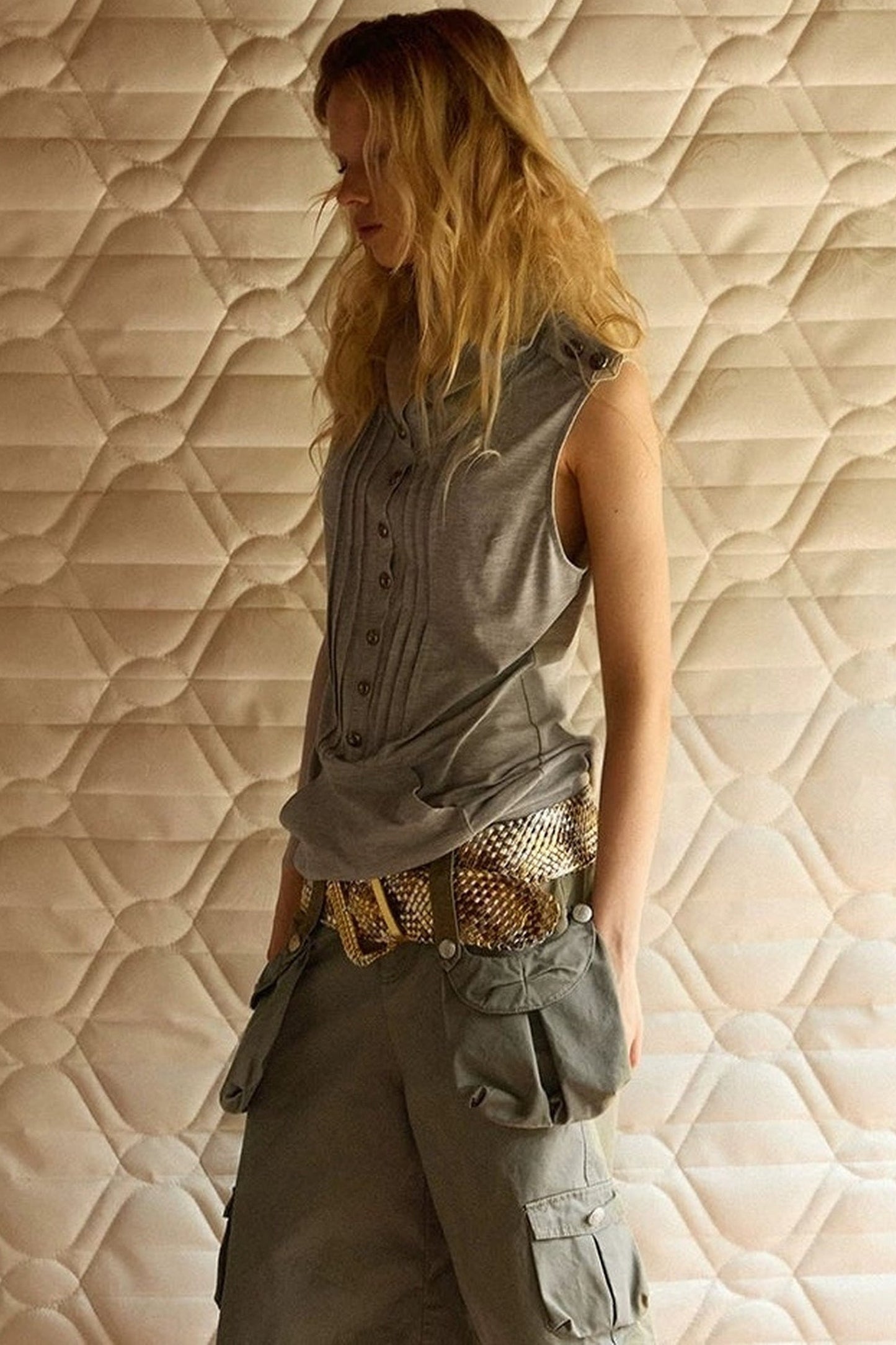 Retro-gewaschene Shorts mit weitem Bein