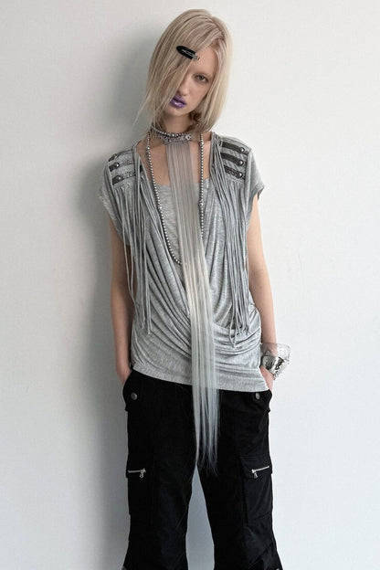 Retro Distressed Flared Pants