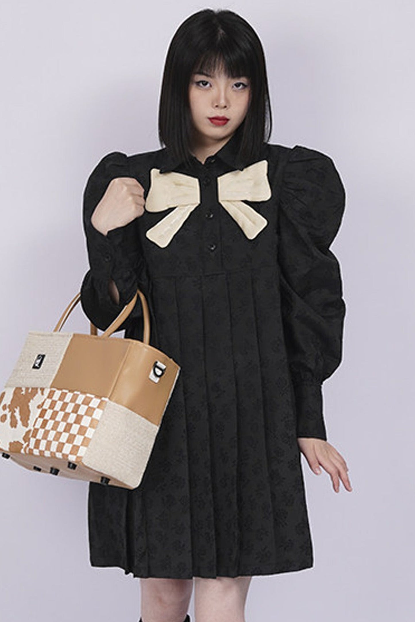Y2K Leather Contrast Tote Bag