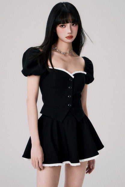 Strapless Puff Skirt Top and Skirt Set-Up