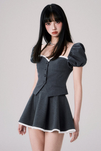 Strapless Puff Skirt Top and Skirt Set-Up