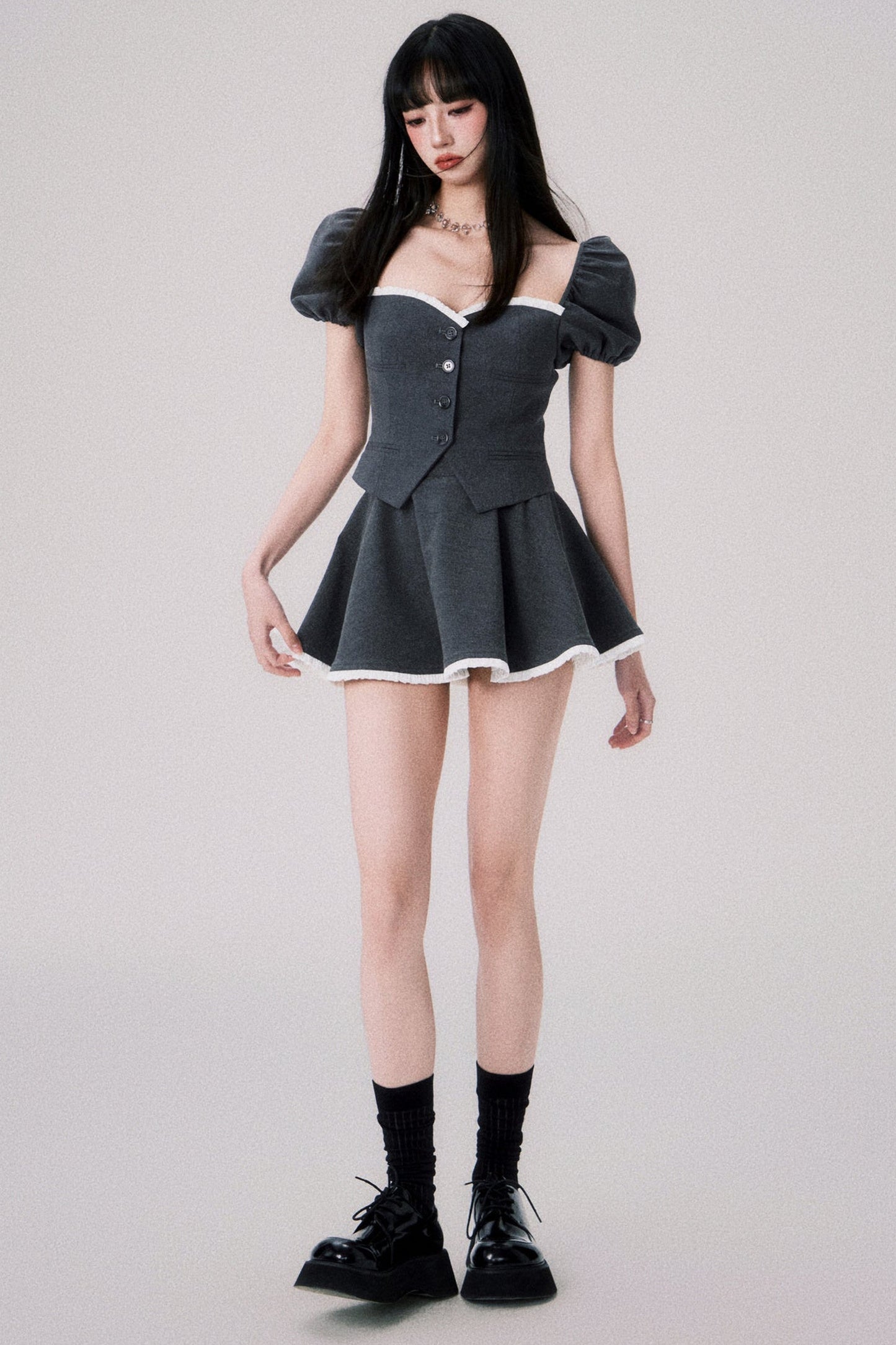 Strapless Puff Skirt Top and Skirt Set-Up