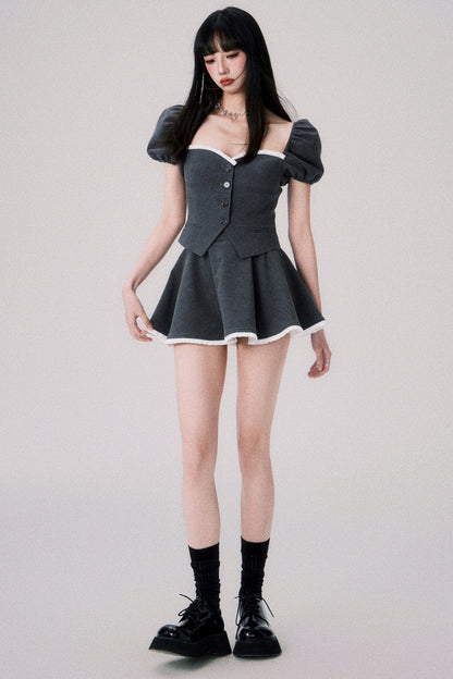 Strapless Puff Skirt Top and Skirt Set-Up
