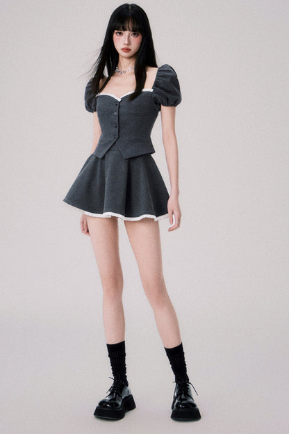 Strapless Puff Skirt Top and Skirt Set-Up