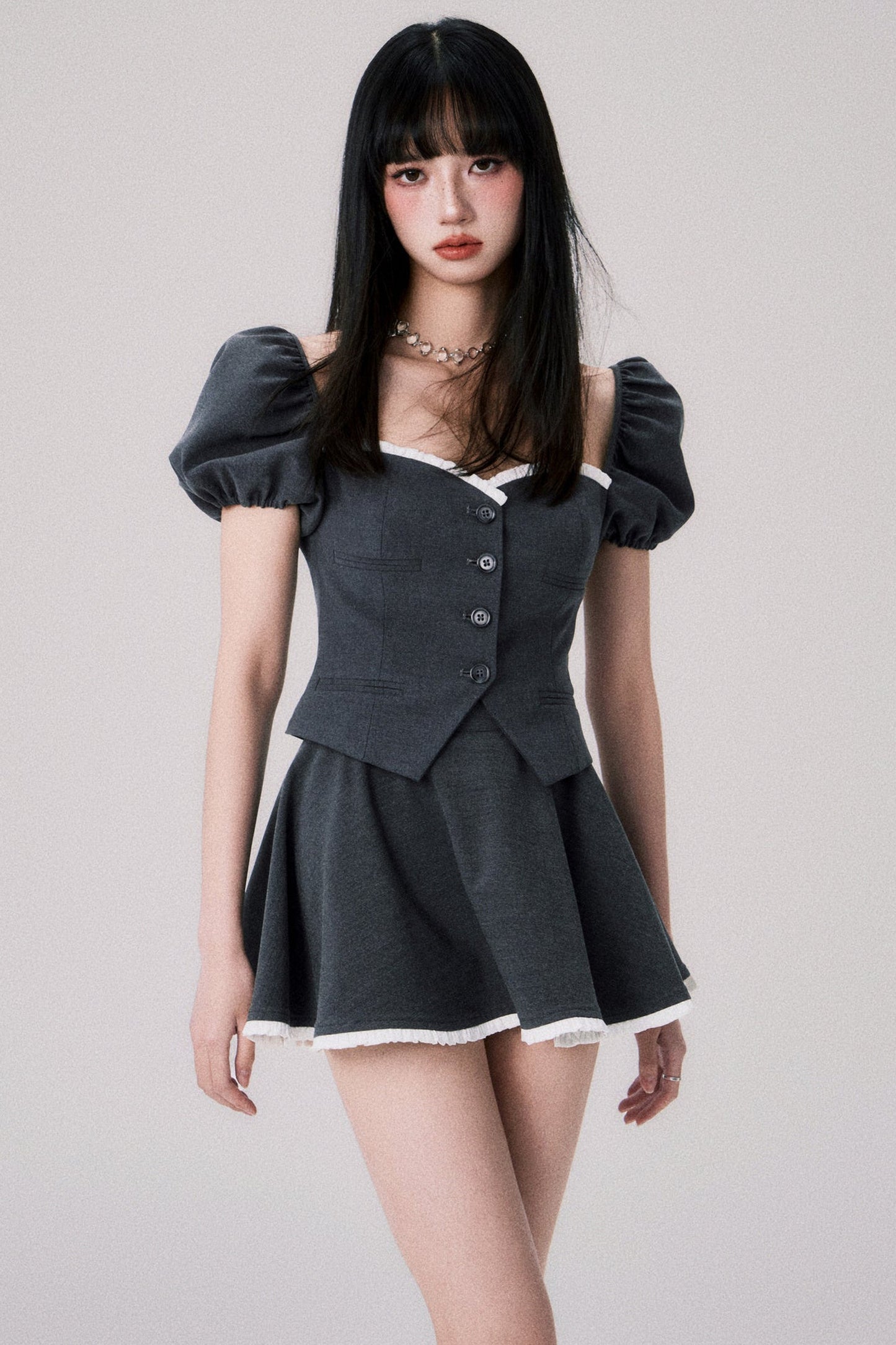 Strapless Puff Skirt Top and Skirt Set-Up