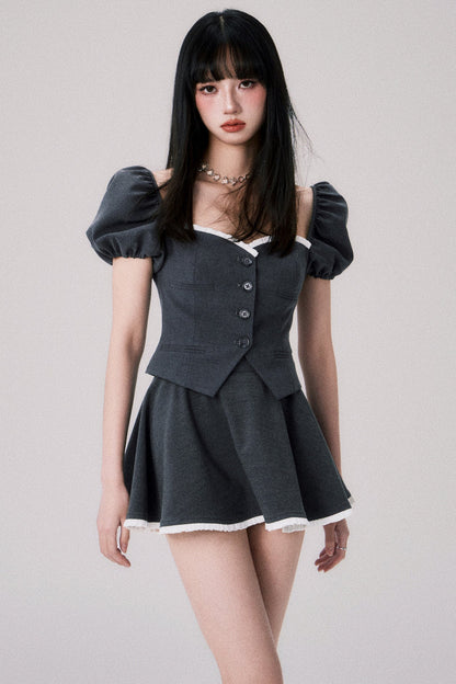Strapless Puff Skirt Top and Skirt Set-Up