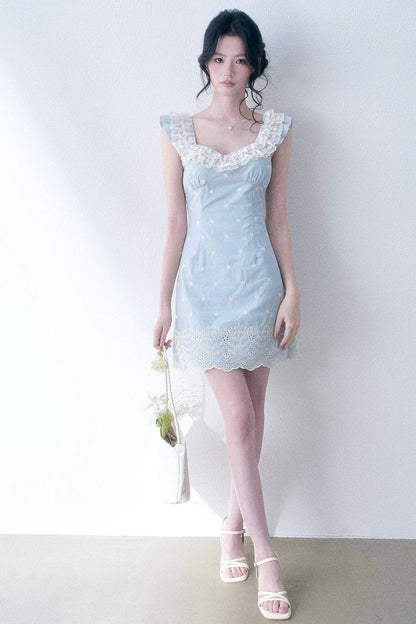 Schwingendes Gänseblümchen-Spitzenkleid