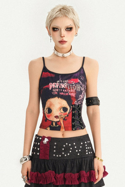 Playful Print Tie-Up Camisole
