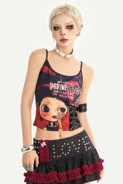 Playful Print Tie-Up Camisole