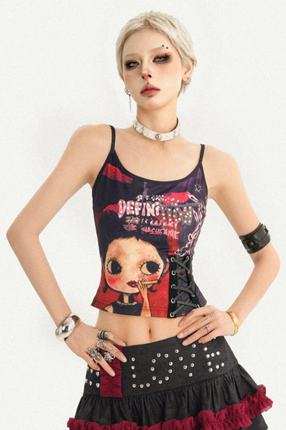Playful Print Tie-Up Camisole