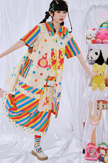 Rainbow Diary Hemdblusenkleid
