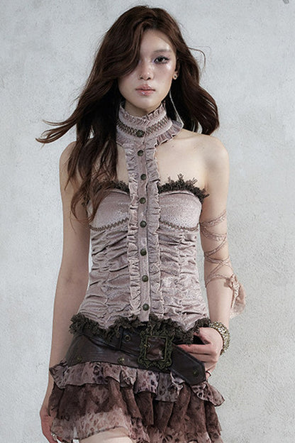 Baroque Velvet Lace Top