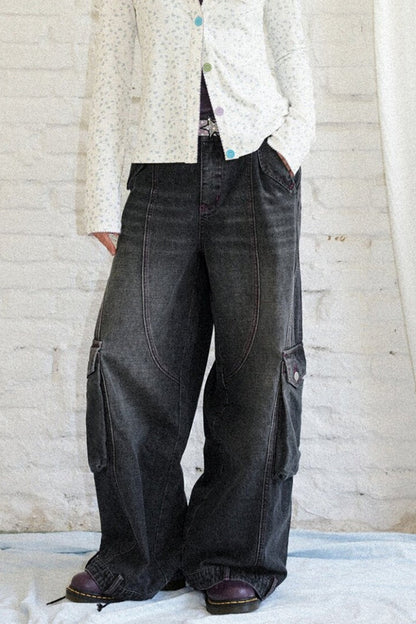 Vintage Wide-Leg Cargo Jeans