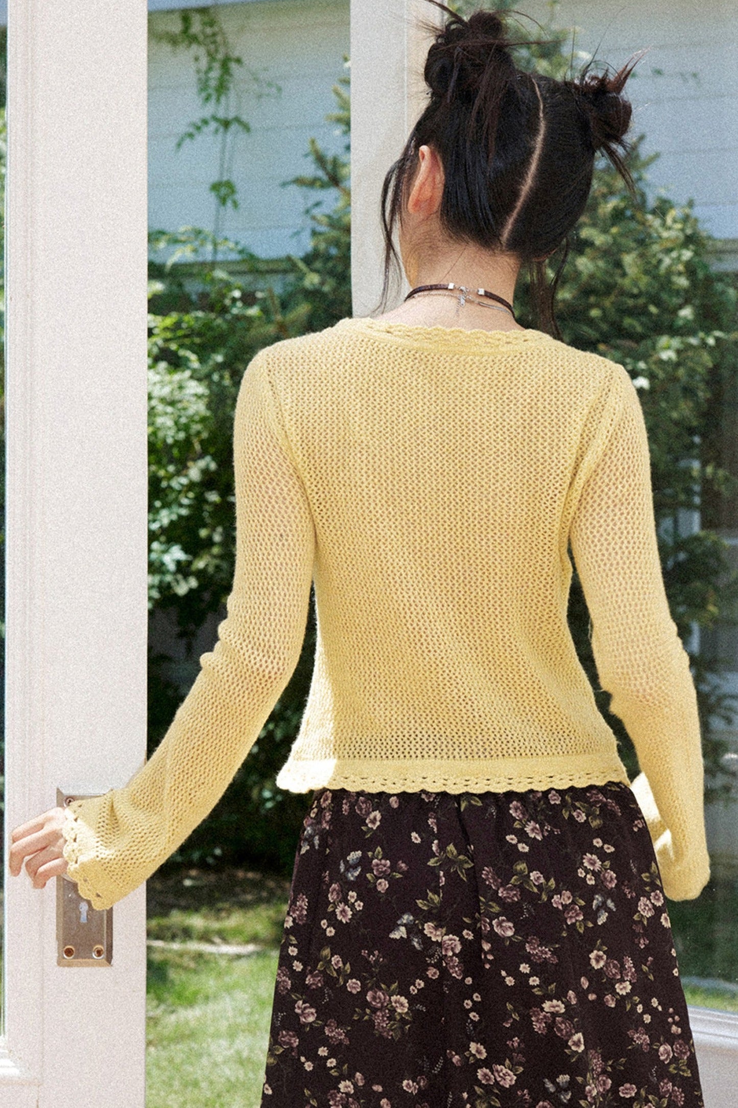 Butterfly Crochet Knit Top
