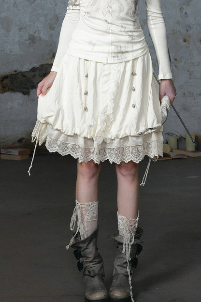 Chiffon Lace Floral Skirt