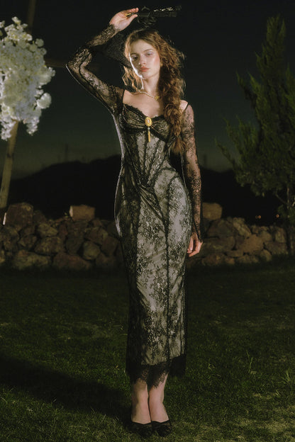 French Lace Fishtail Dress