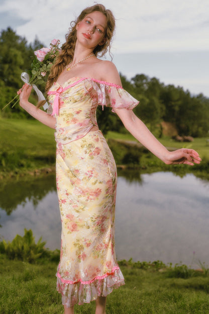 Floral French Romantic Dress and Skirt Set-Up