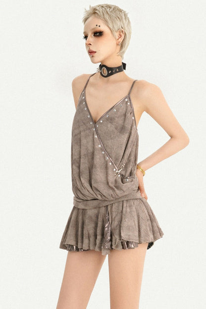 Studded Halter Neck Dress