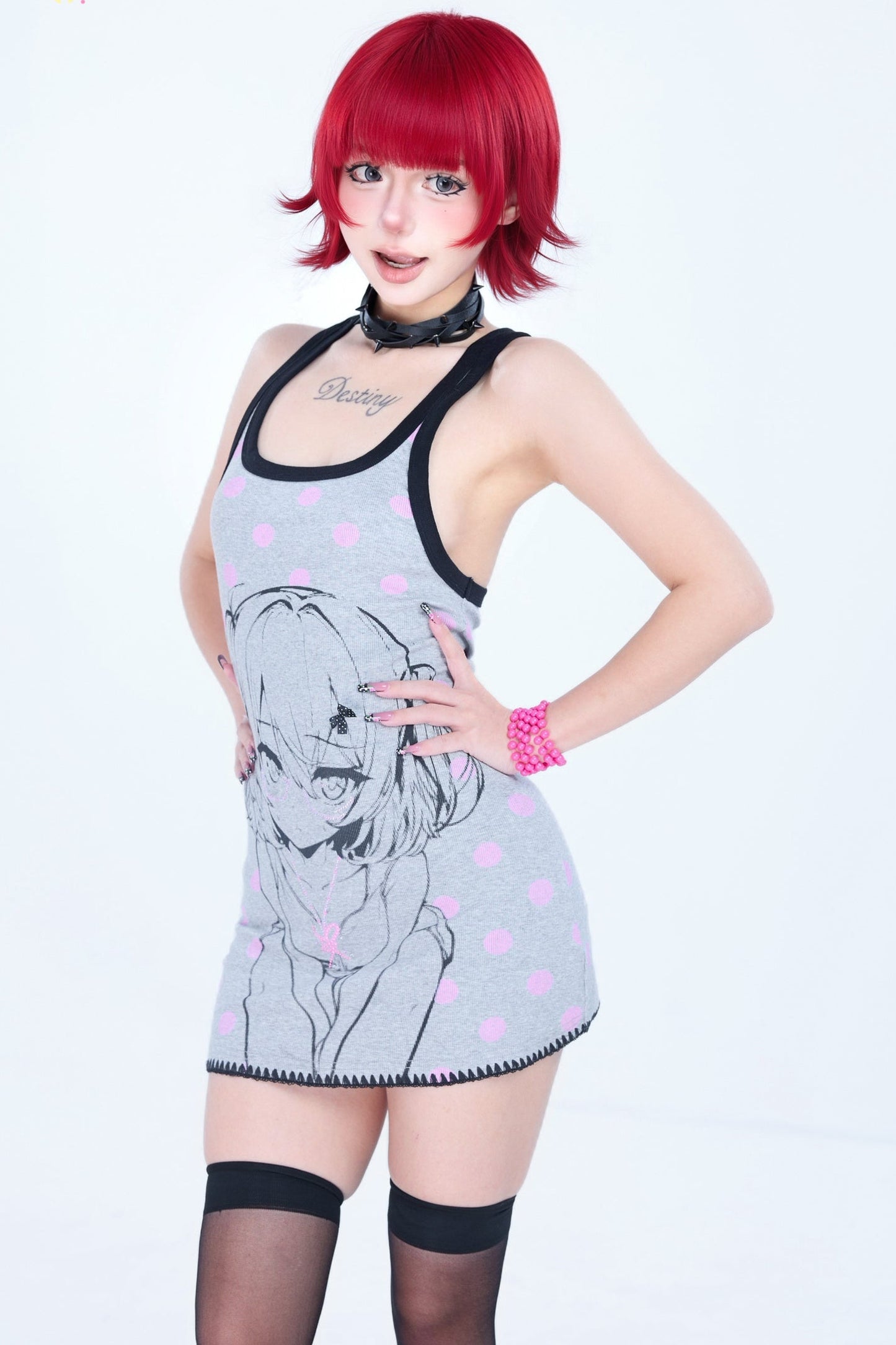 Lensgirl abito canotta aderente con strass 3D