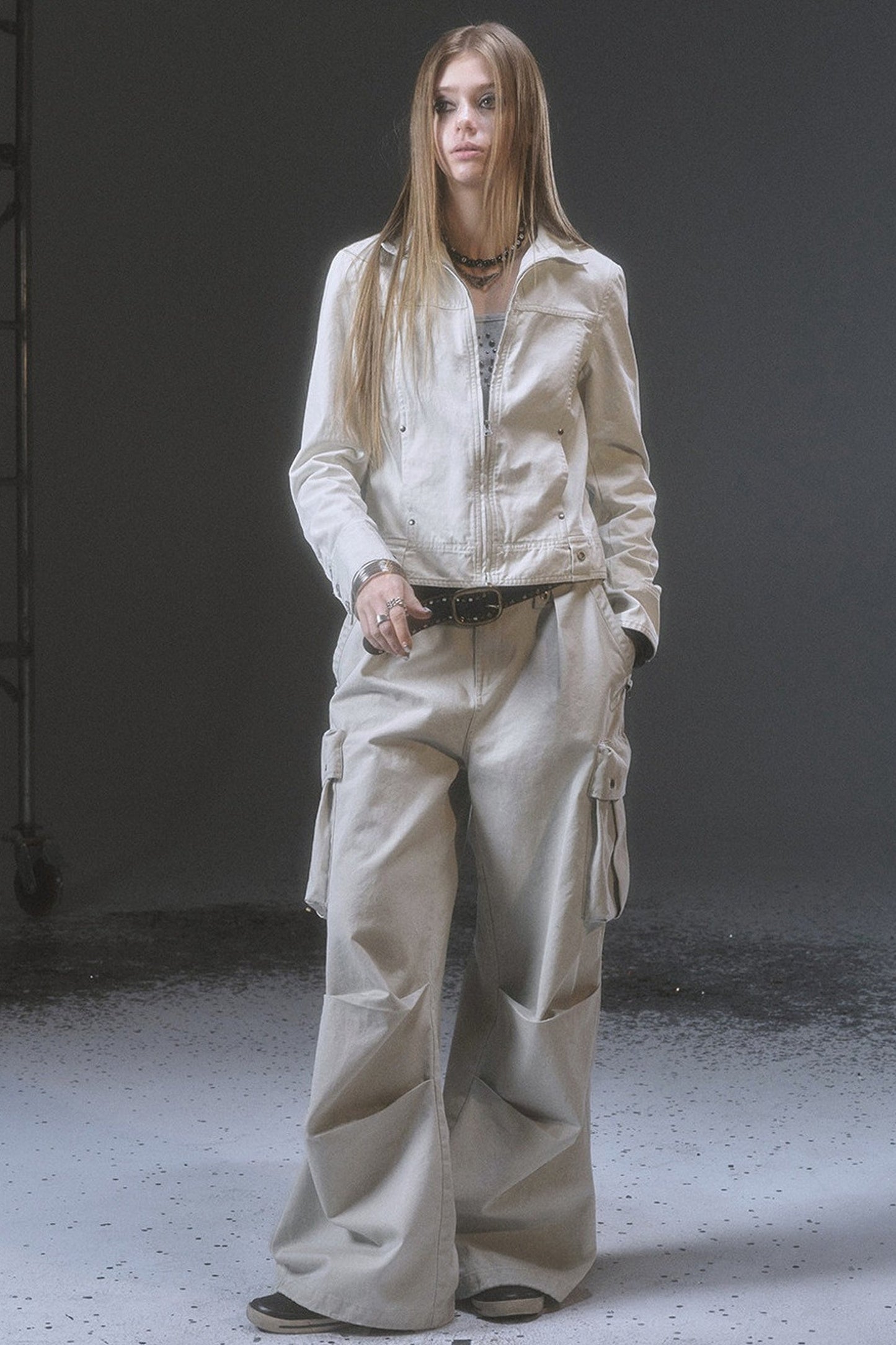 Punk Washed White Jacket