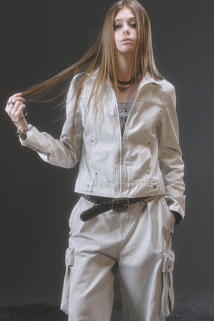 Punk Washed White Jacket