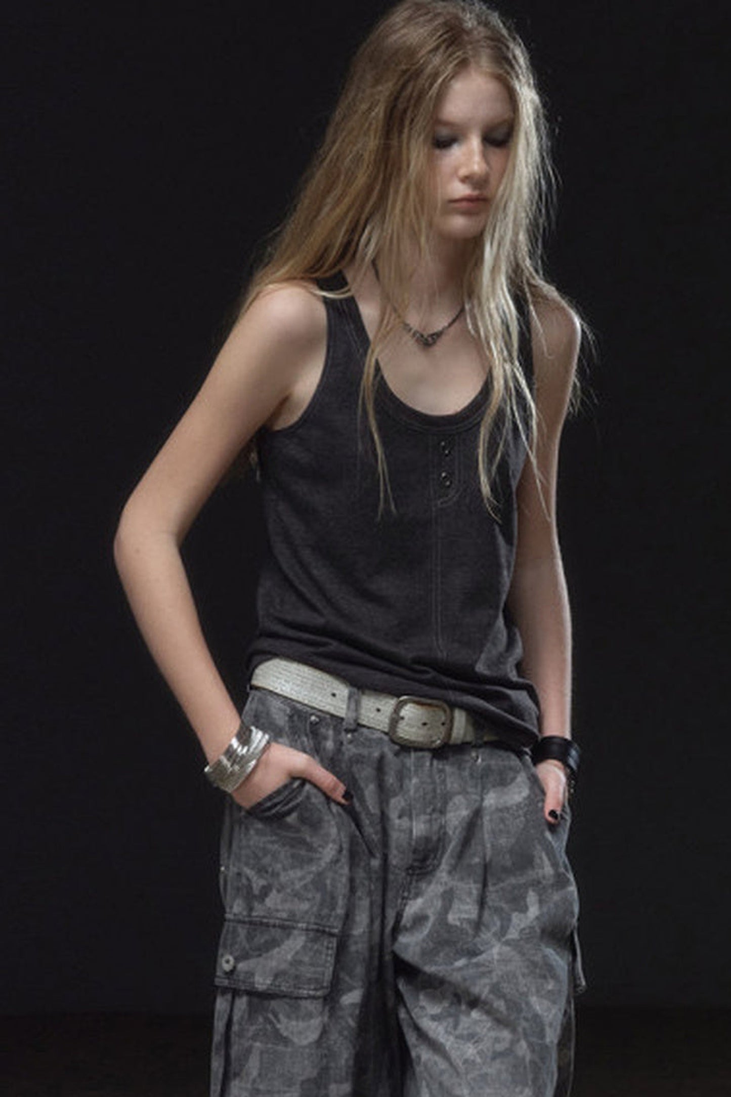 Lace-Up Contrast Punk Vest