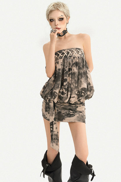 Tie-Dye Strapless Dress