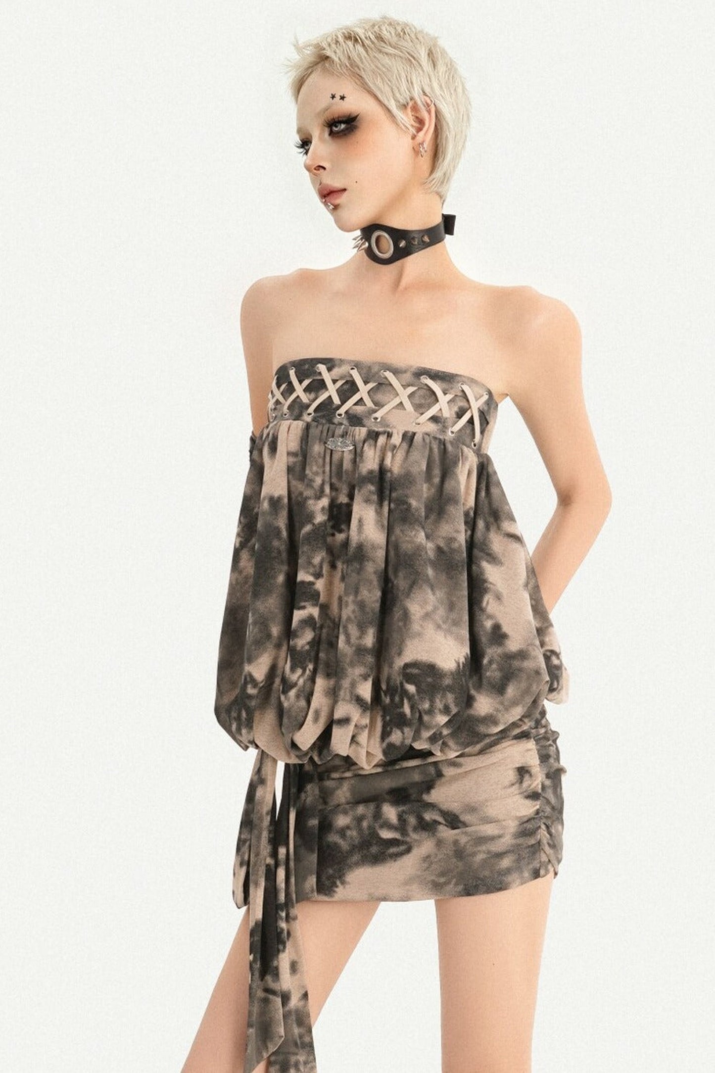 Tie-Dye Strapless Dress