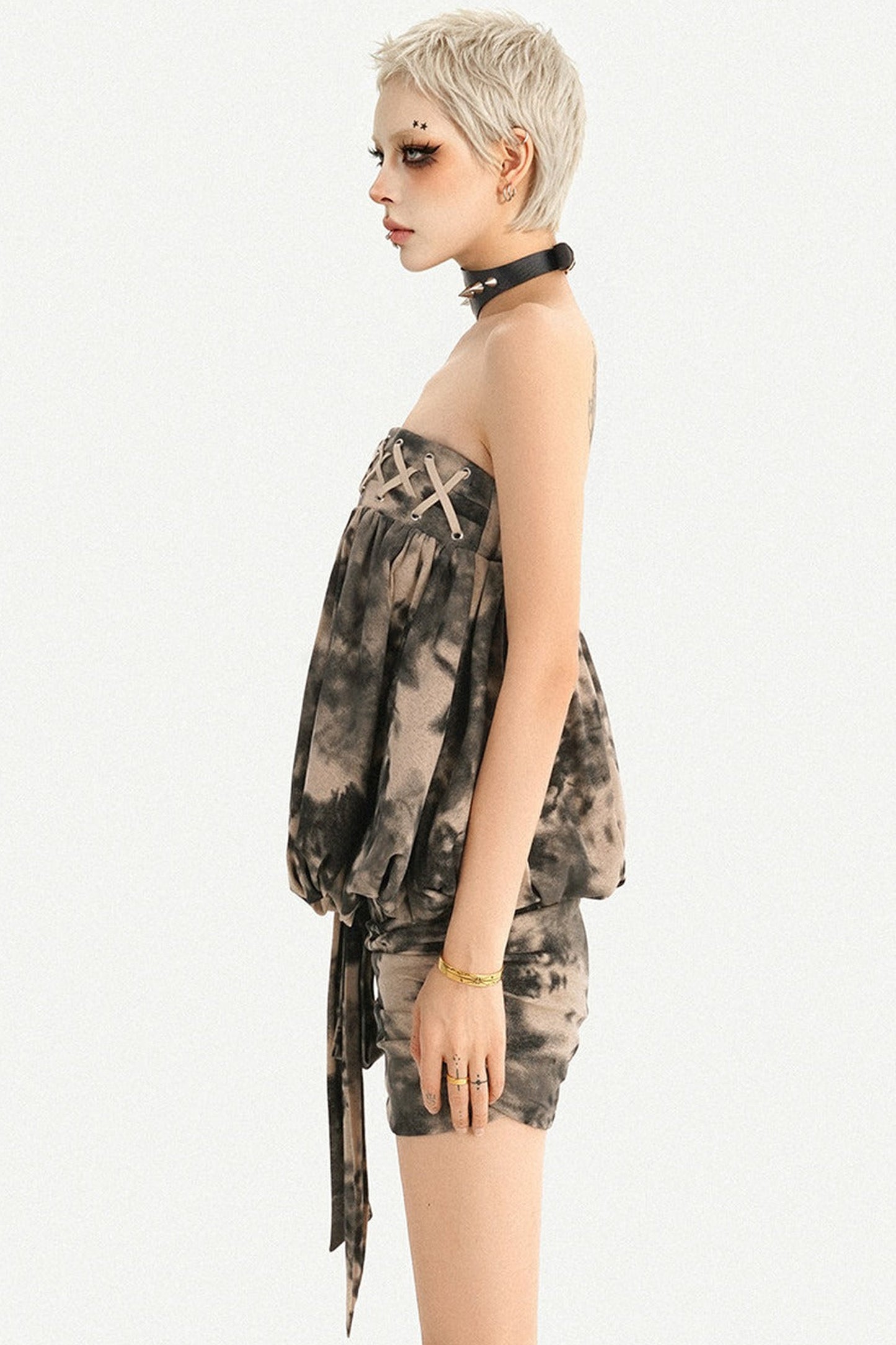 Tie-Dye Strapless Dress