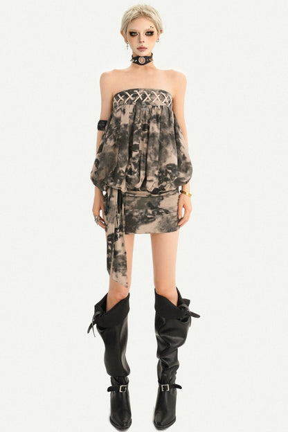 Tie-Dye Strapless Dress