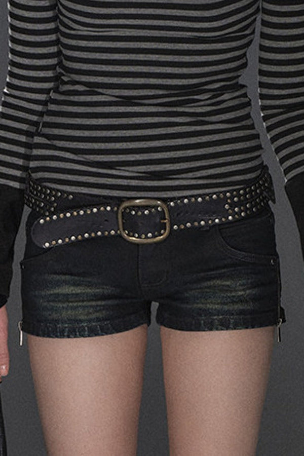 Distressed Low-Rise Denim Shorts