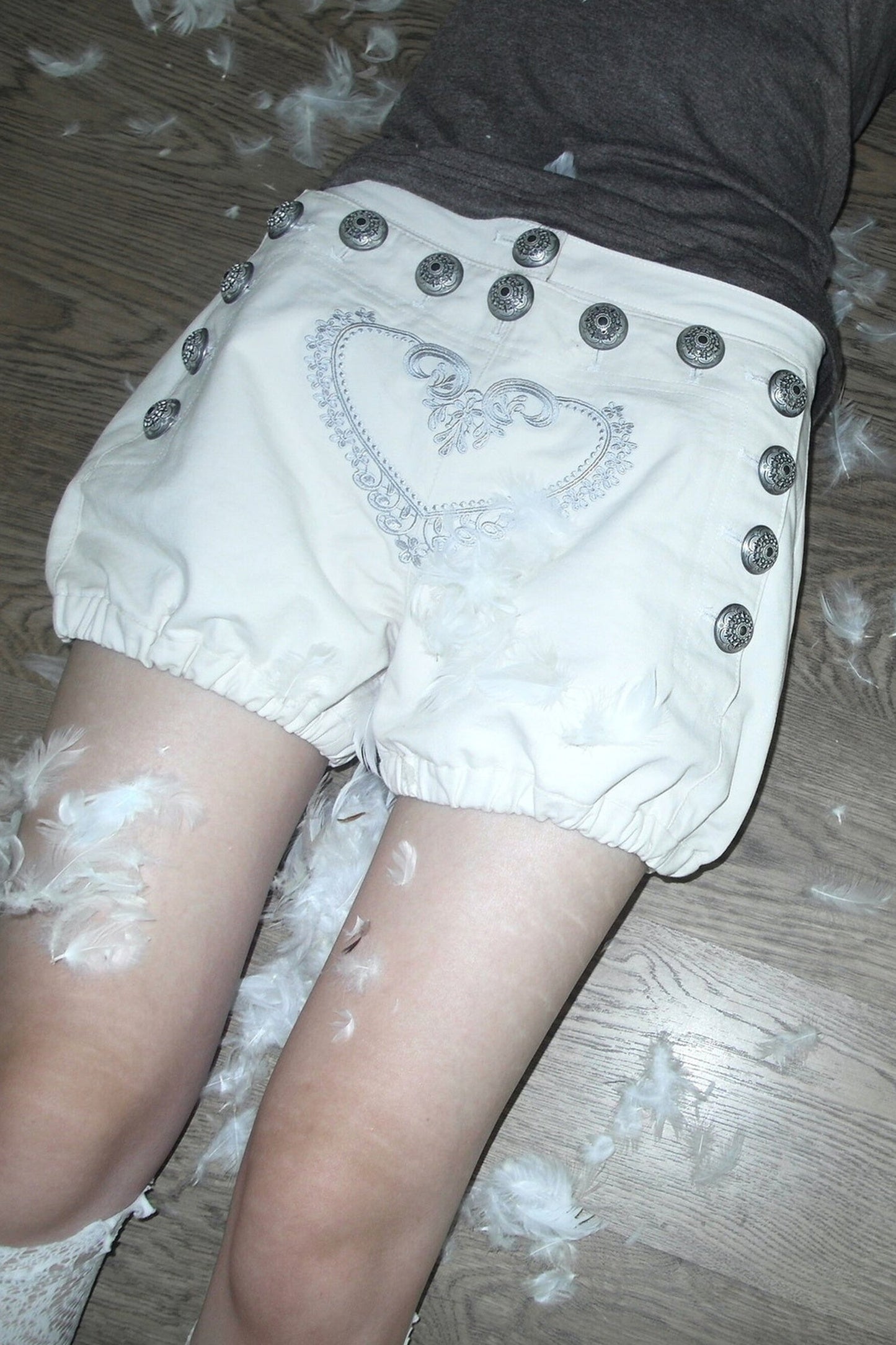 Shorts da tennis con ricamo a cuore