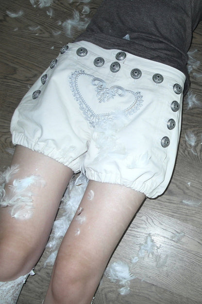Shorts da tennis con ricamo a cuore