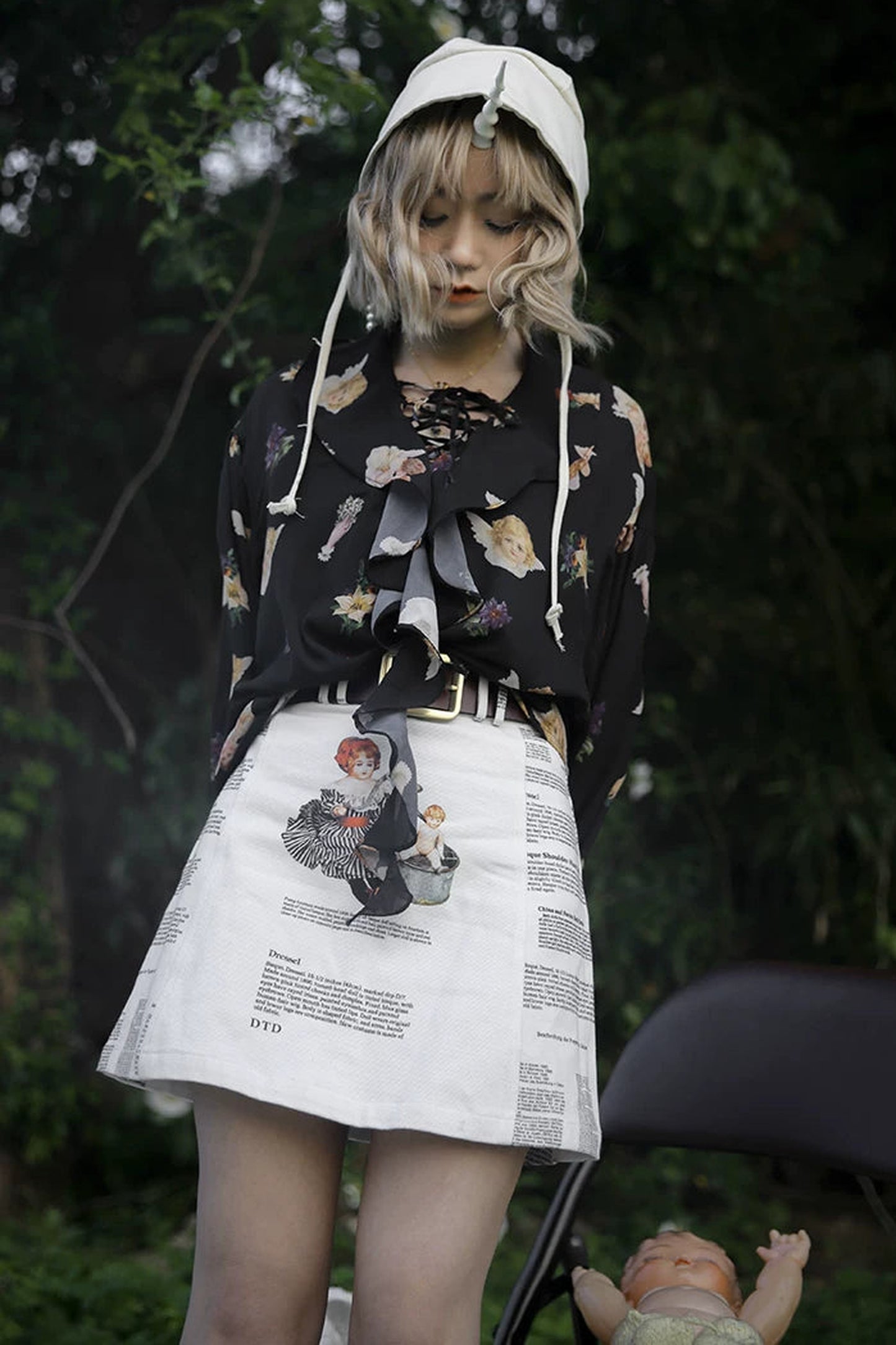 Antique Doll Print Skirt