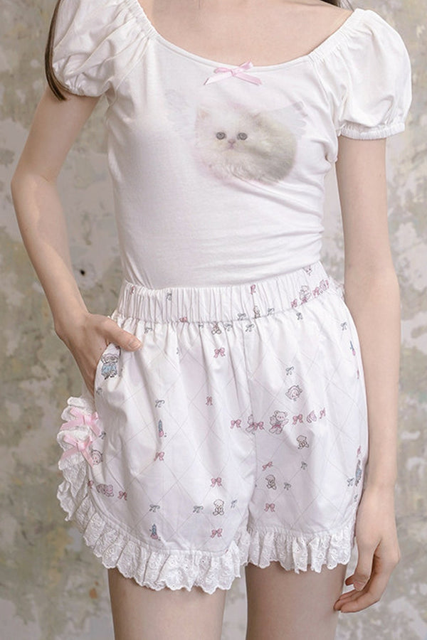 Milkyhearts Bow-Knot Pajama Shorts