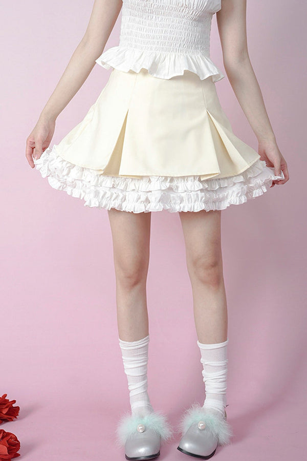 Heavenly Pleated Lace Skirt
