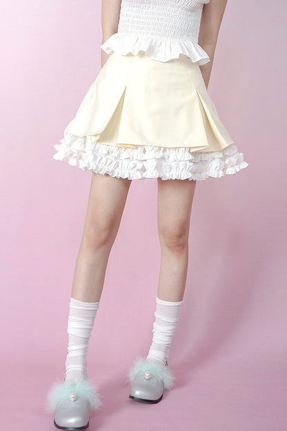 Heavenly Pleated Lace Skirt
