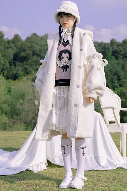 Bunny Ear Fluffy Bow Coat