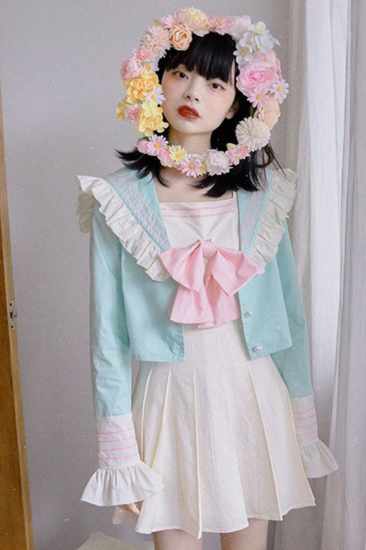 Cream Sailor Collar Jacket