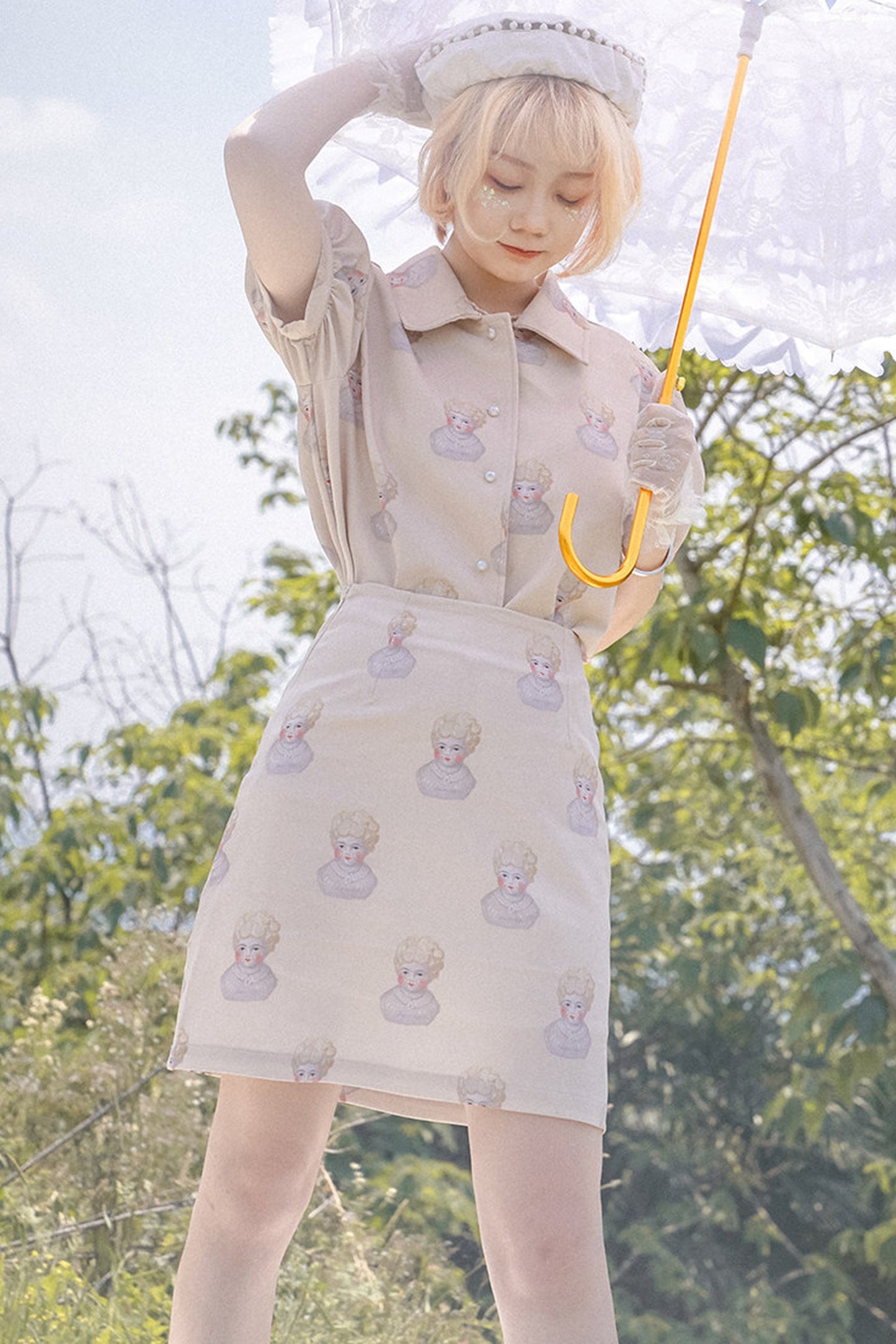 Hand-Painted Ceramic Doll Skirt
