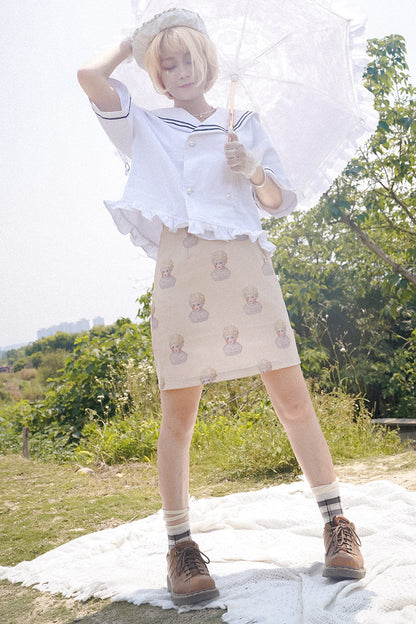 Hand-Painted Ceramic Doll Skirt
