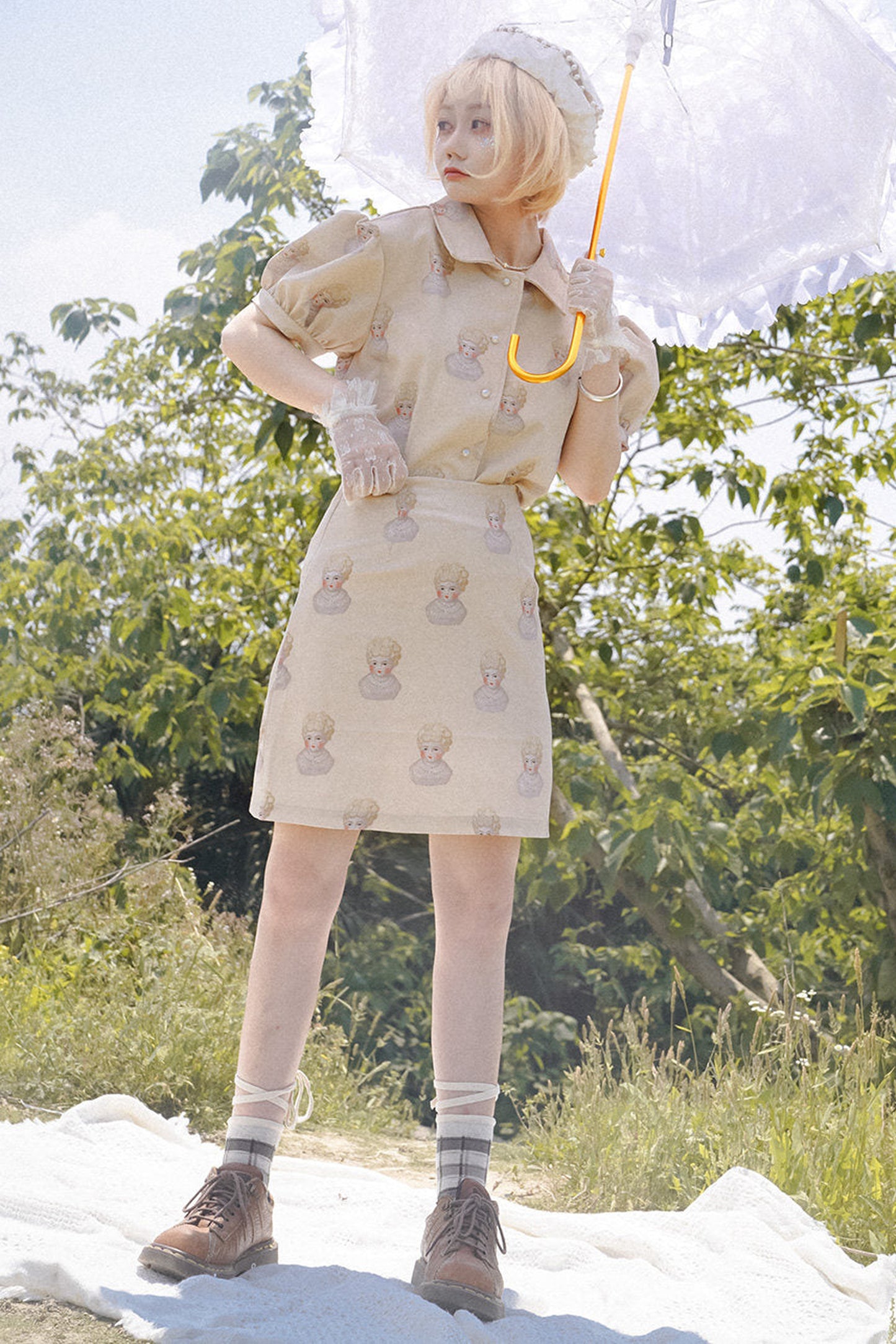 Hand-Painted Ceramic Doll Skirt