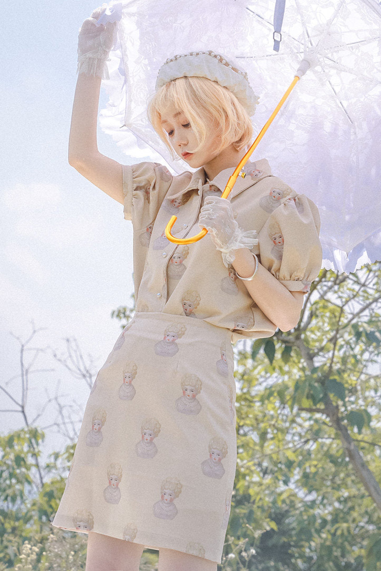 Hand-Painted Ceramic Doll Skirt